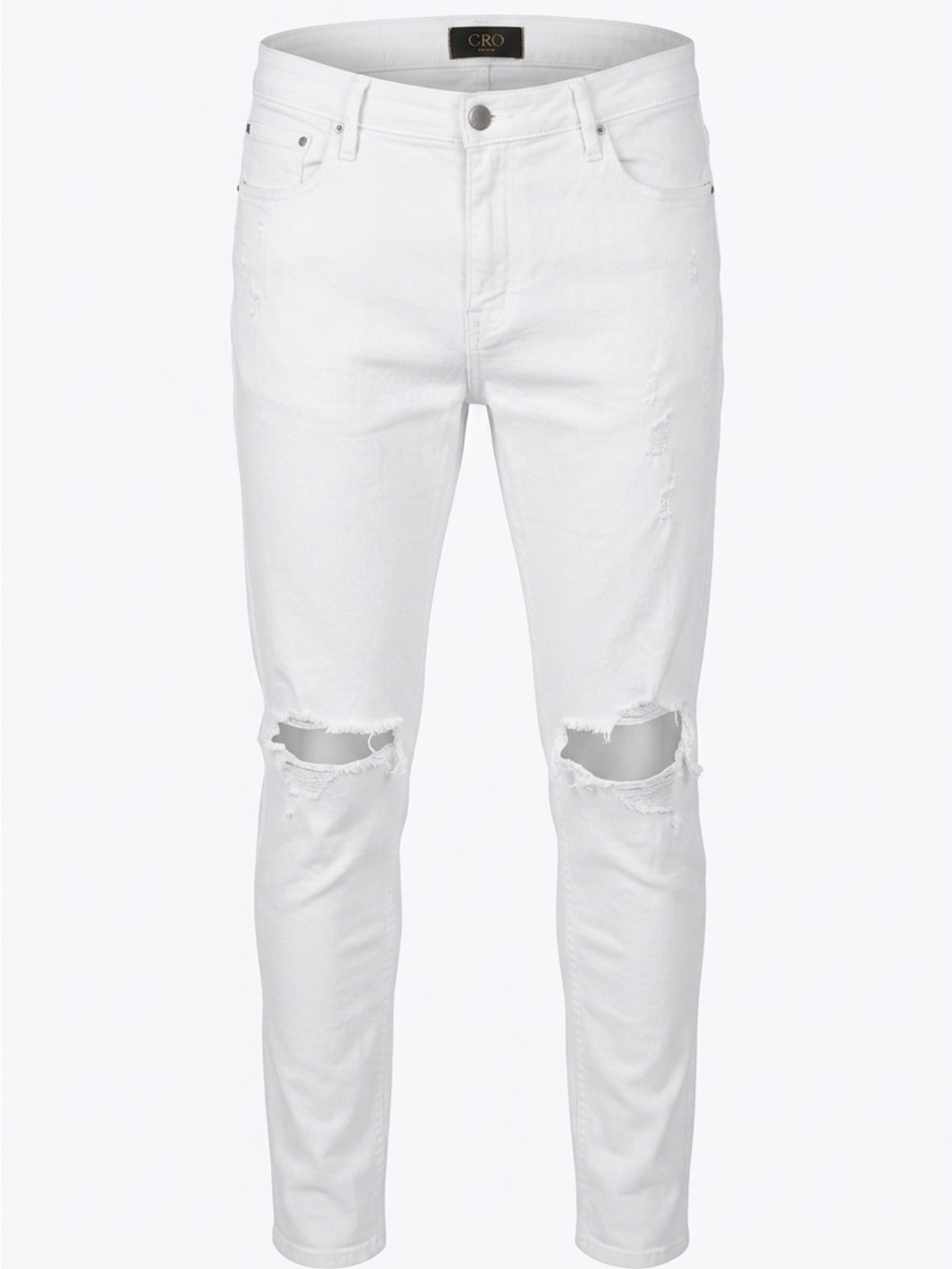 Pinc White Distressed Skinny Men's Jeans